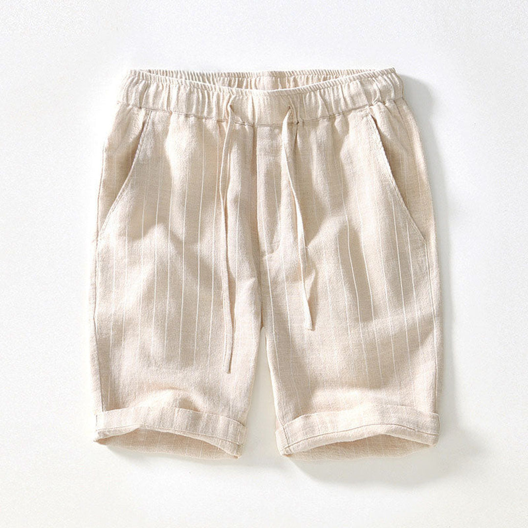 Men's Pinstripe Linen Shorts – Drawstring Coastal Style – view 4