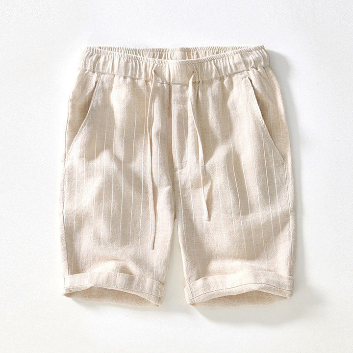 Men's Pinstripe Linen Shorts – Drawstring Coastal Style – view 4
