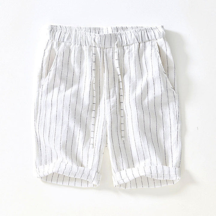 Men's Pinstripe Linen Shorts – Drawstring Coastal Style – view 5