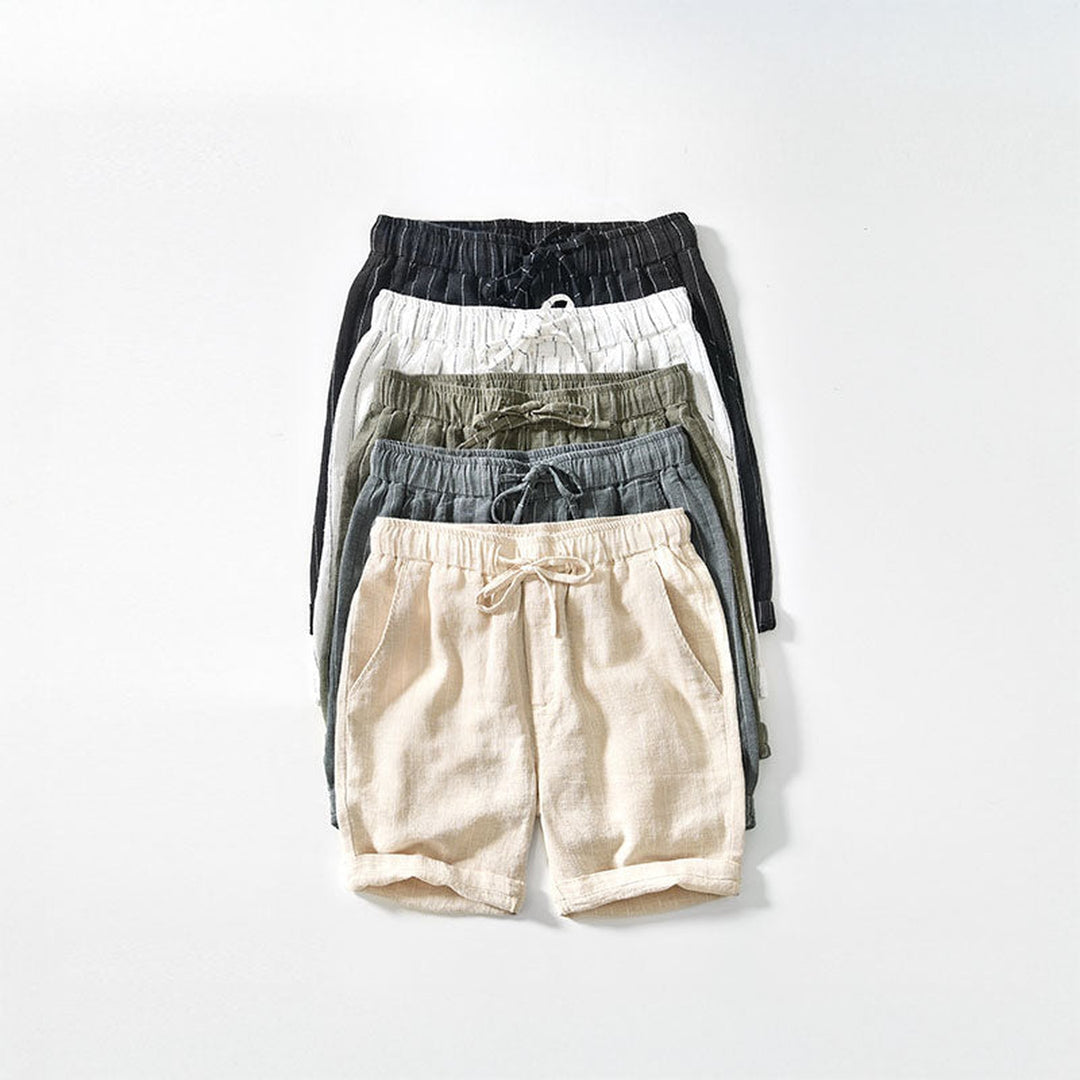 Men's Pinstripe Linen Shorts – Drawstring Coastal Style – view 6