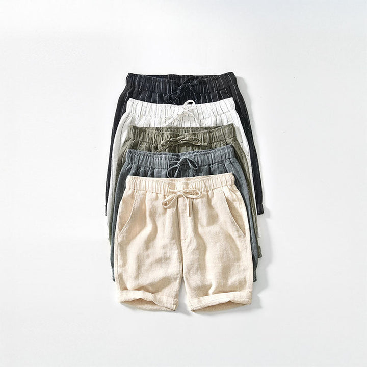 Men's Pinstripe Linen Shorts – Drawstring Coastal Style – view 6