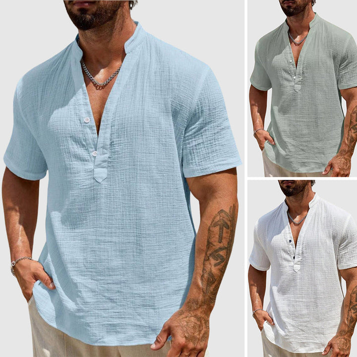 Men's Textured Cotton Short Sleeve Shirt – Breathable Summer Style – All 3 Colours (Buy 2 Get 1 Free)