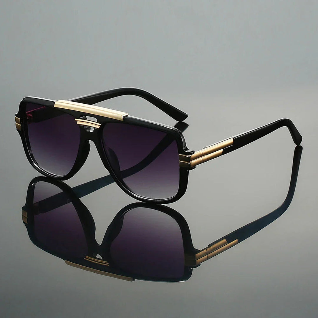 Men's Aviator Sunglasses – Retro Metal Frame – UV400 Lenses – Dark Green