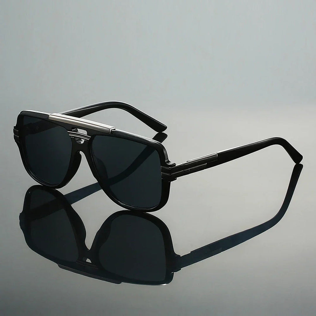 Men's Aviator Sunglasses – Retro Metal Frame – UV400 Lenses – Blue