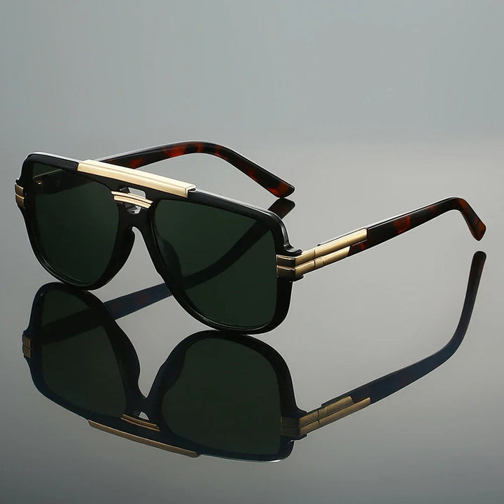 Men's Aviator Sunglasses – Retro Metal Frame – UV400 Lenses – Gradient Grey