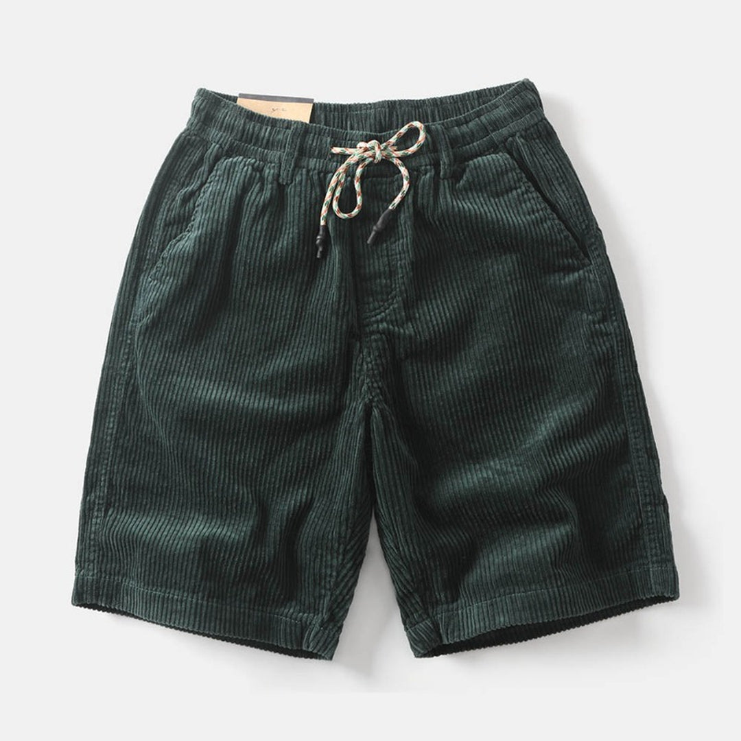 Men's Corduroy Drawstring Shorts – Soft Textured Weekend Wear – view 3