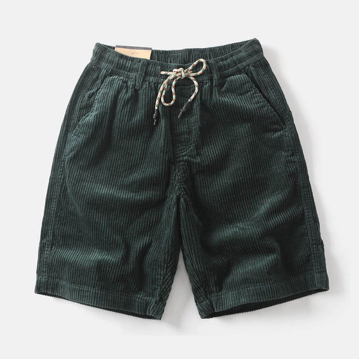 Men's Corduroy Drawstring Shorts – Soft Textured Weekend Wear – view 3