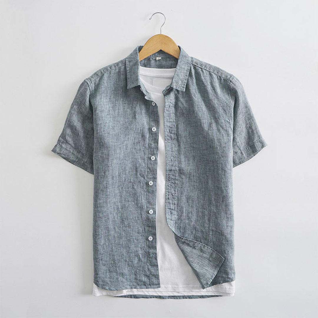 Men's Linen Blend Summer Shirt – Breathable Button-Up Massimo – view 2