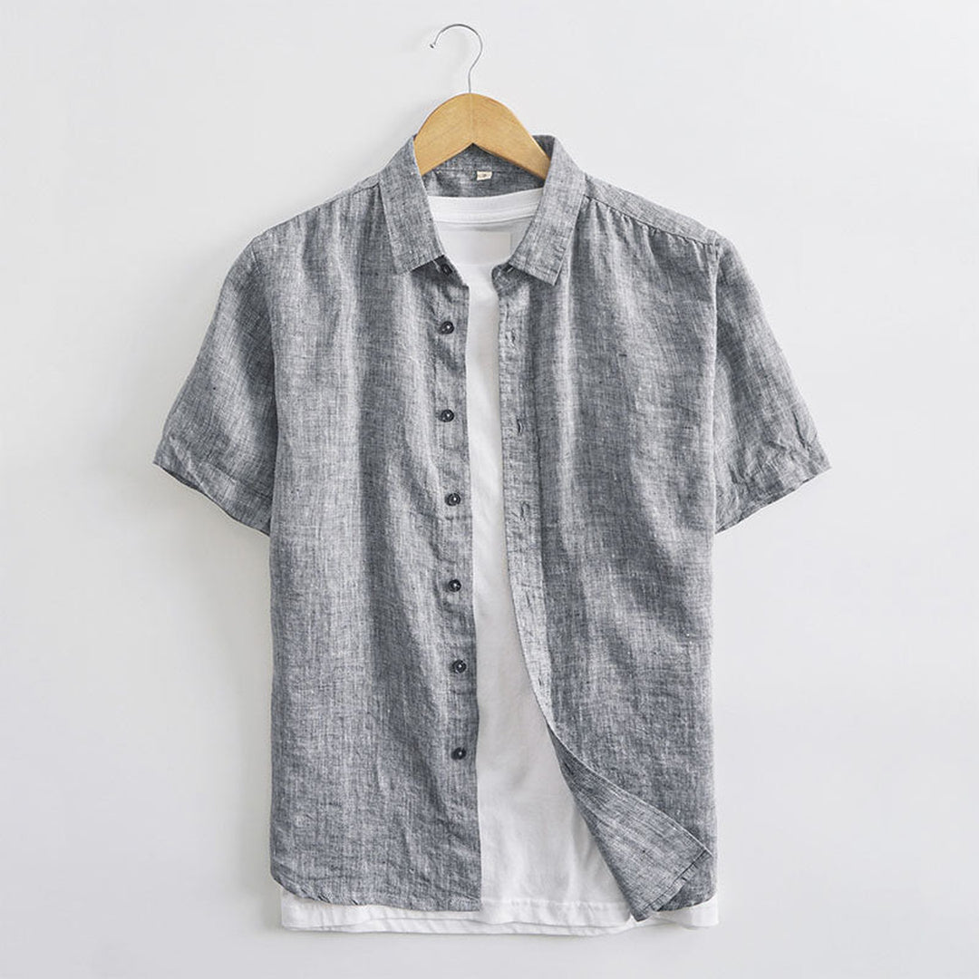 Men's Linen Blend Summer Shirt – Breathable Button-Up Massimo – view 3