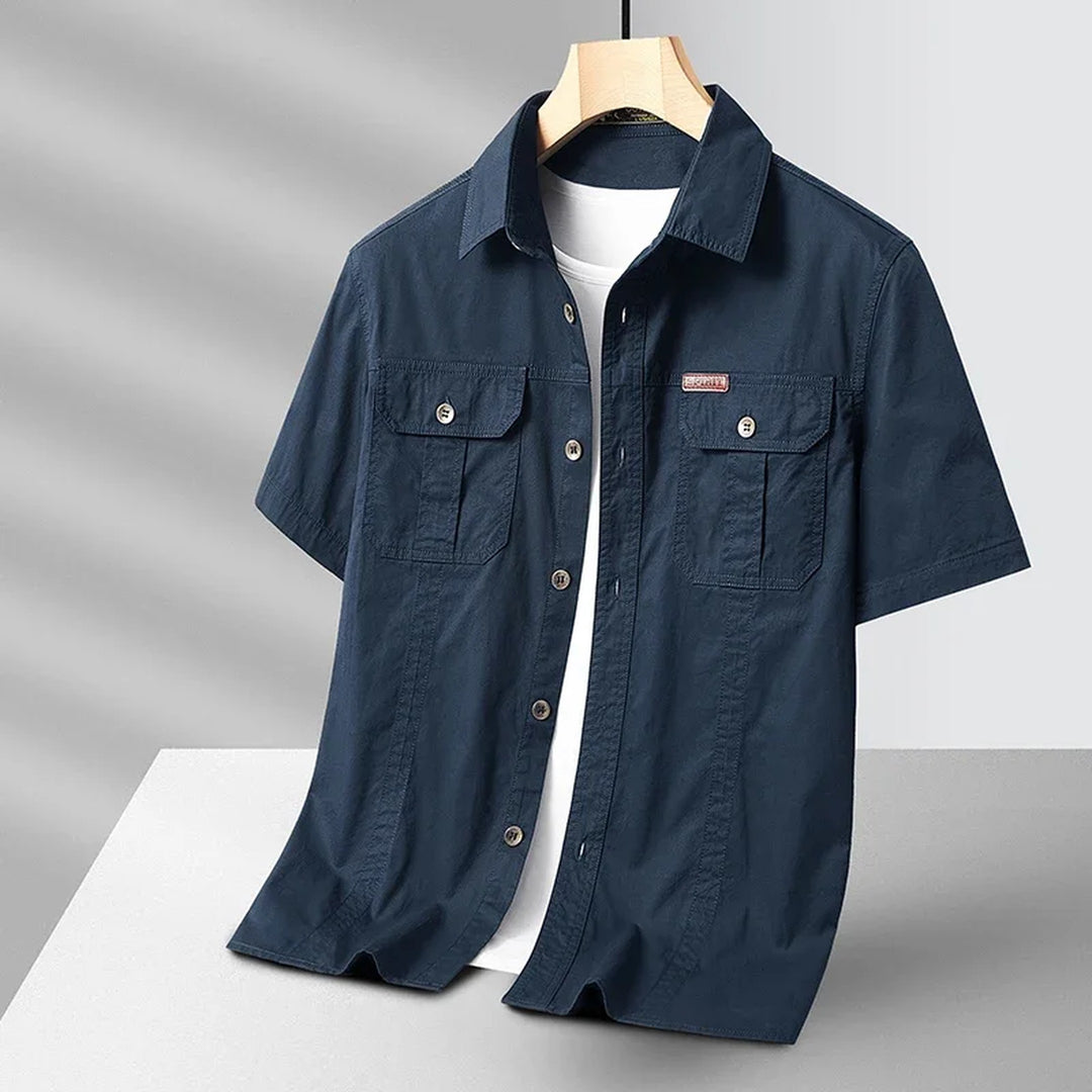 Men's Cotton Utility Shirt – Quick-Dry Expedition Style – Khaki