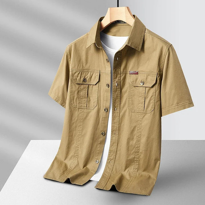 Men's Cotton Utility Shirt – Quick-Dry Expedition Style – Blue
