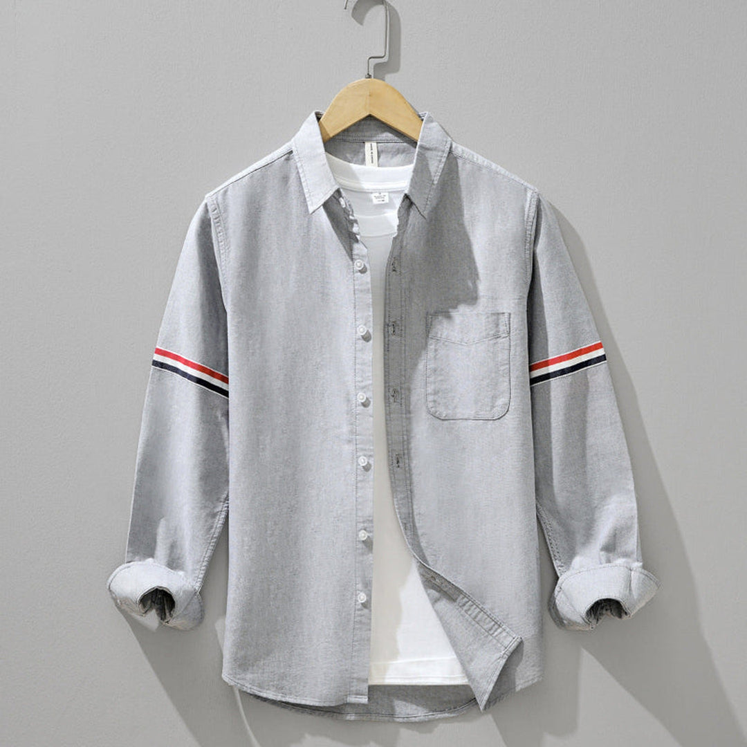 Men's Linen Relaxed Fit Shirt – Breathable Summer Button-Up – Grey