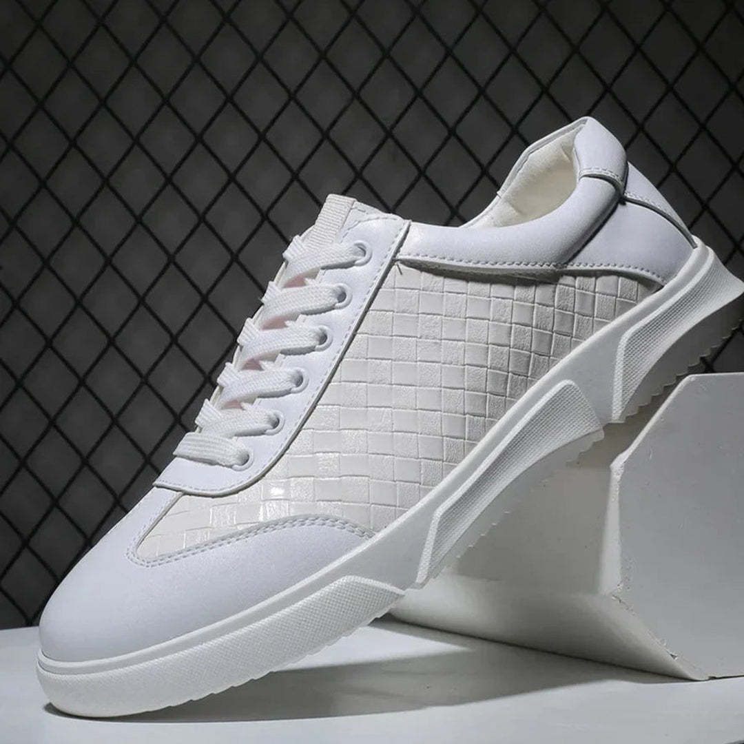 Men's Leather Woven Trainers – Low-Top Everyday Comfort – view 7