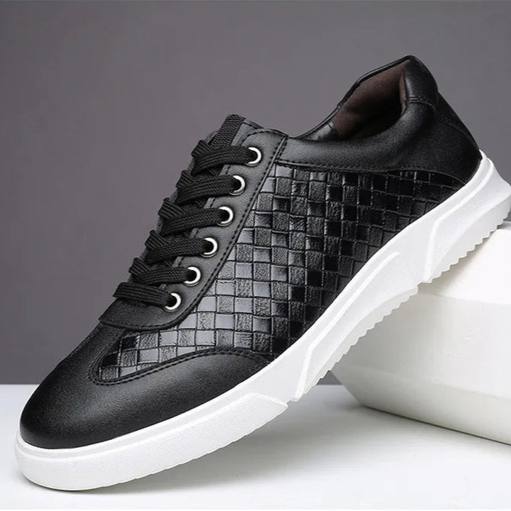Men's Leather Woven Trainers – Low-Top Everyday Comfort – view 12