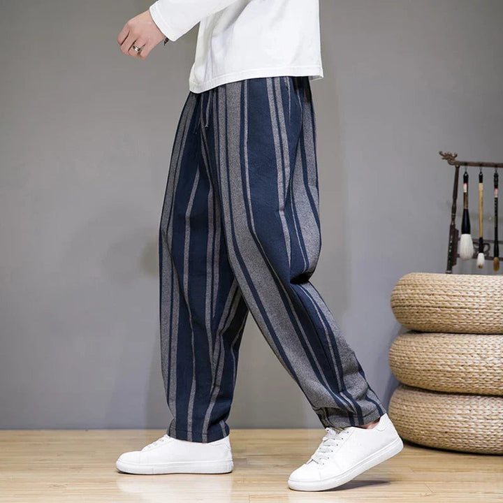 Men's Cotton-Linen Lounge Trousers – Relaxed Tapered Fit – view 6