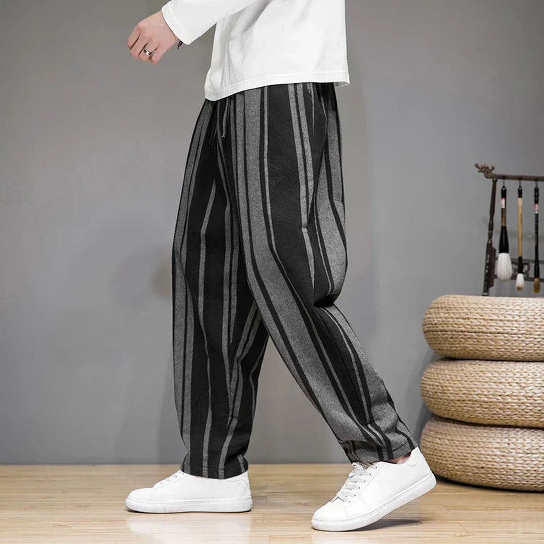 Men's Cotton-Linen Lounge Trousers – Relaxed Tapered Fit – view 7