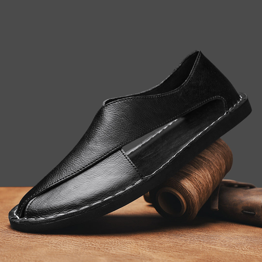 Men's Leather Crossover Sandals – Cushioned Summer Slides – view 8