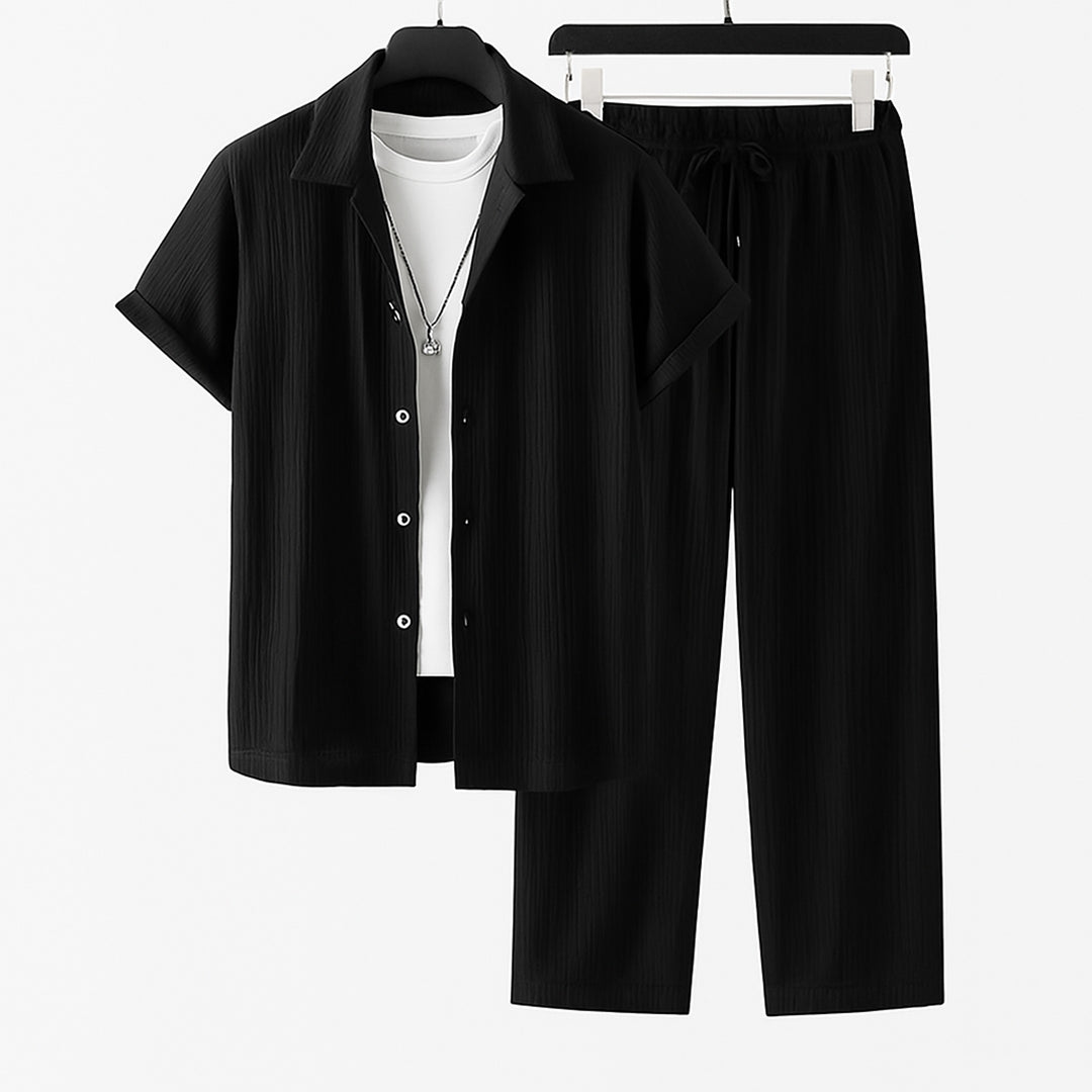 Men's Linen Blend Two-Piece Set – Relaxed Summer Co-Ord – view 3