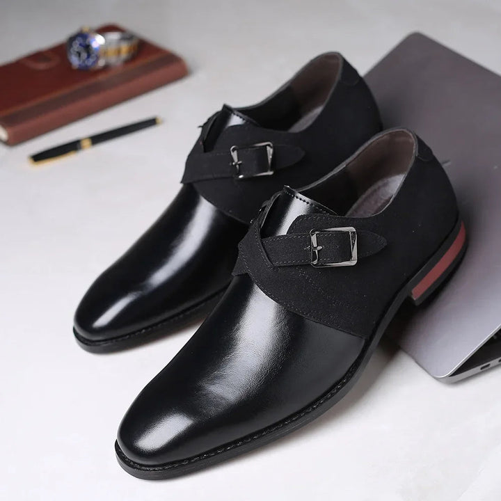 Men's Double Monk Strap Shoes – Suede & Vegan Leather – view 5
