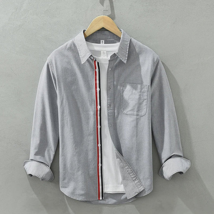 Men's Lightweight Linen Shirt – Breathable Smart Casual Button-Up – Grey