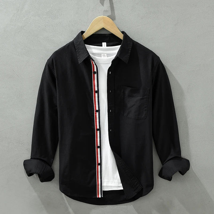 Men's Lightweight Linen Shirt – Breathable Smart Casual Button-Up – Black