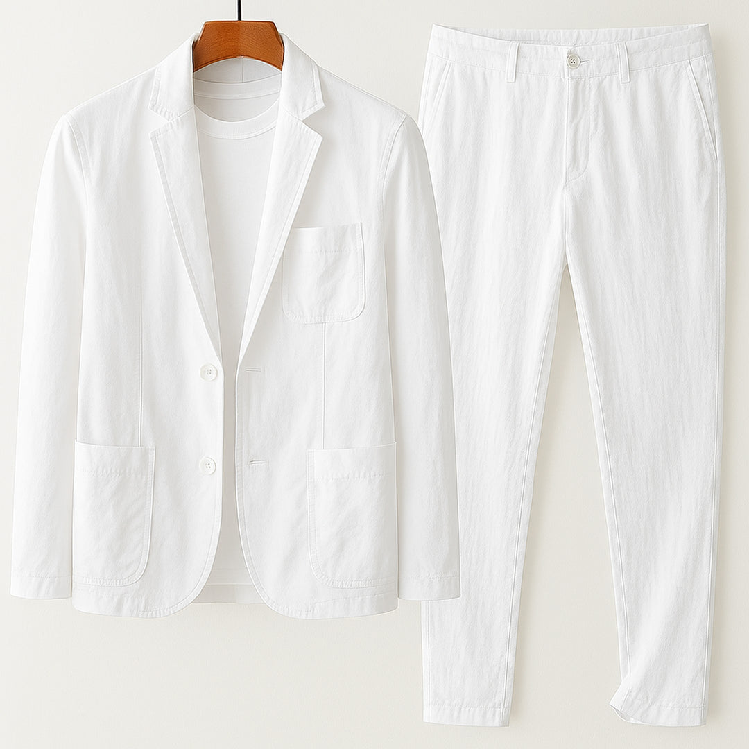 Men's Linen Blend Tailored Set – Amalfi Blazer & Trousers – view 3