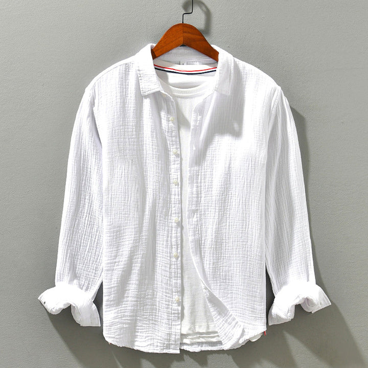 Men's Crinkle Cotton Shirt – Aegean Lightweight Casual – view 3