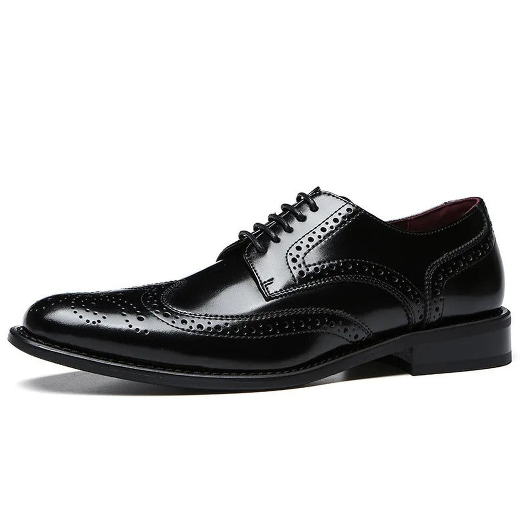 Men's Perforated Leather Oxford Shoes – Formal Brogue Detailing – view 5
