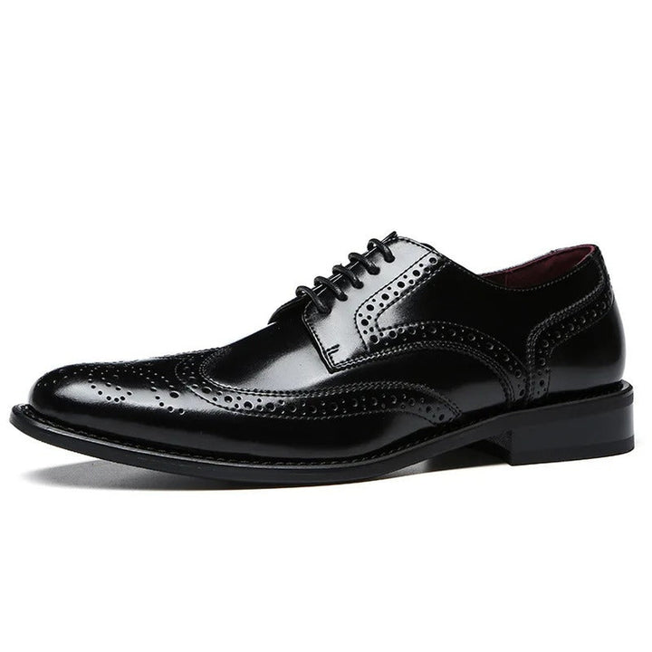 Men's Perforated Leather Oxford Shoes – Formal Brogue Detailing – view 5