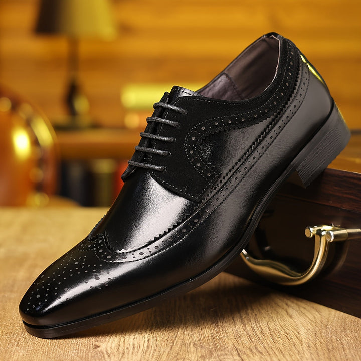 Men's Two-Tone Leather Brogues – Wingtip Lace-Up Dress Shoes – view 5