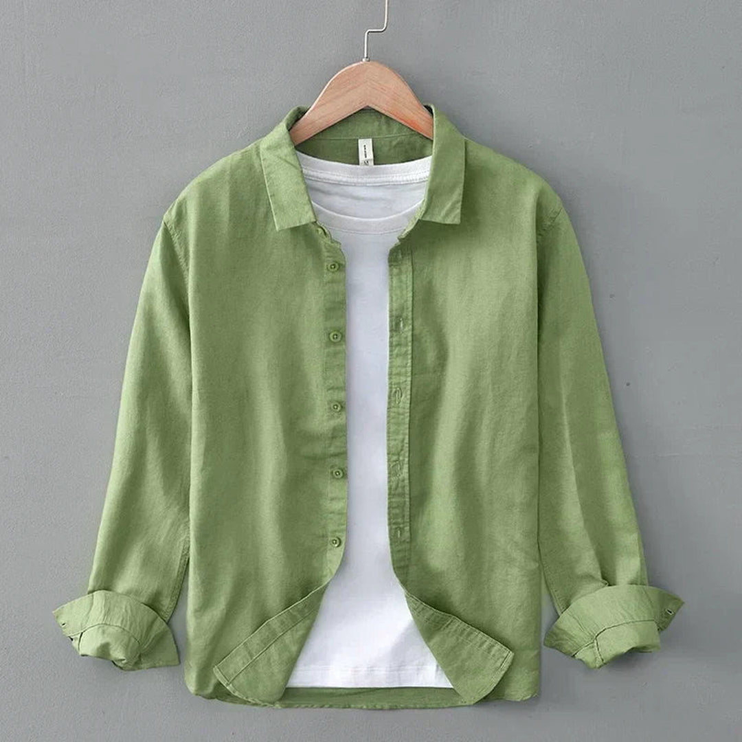 Men's Cotton-Linen Shirt – Bruno Lightweight Summer Button-Up – view 3
