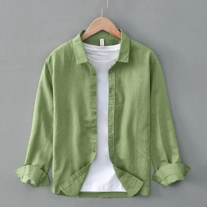 Men's Cotton-Linen Shirt – Bruno Lightweight Summer Button-Up – view 3