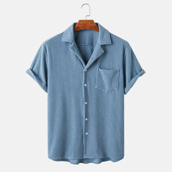 Men's Waffle-Knit Terry Shirt – Bruno Breathable Casual Summer – Ice
