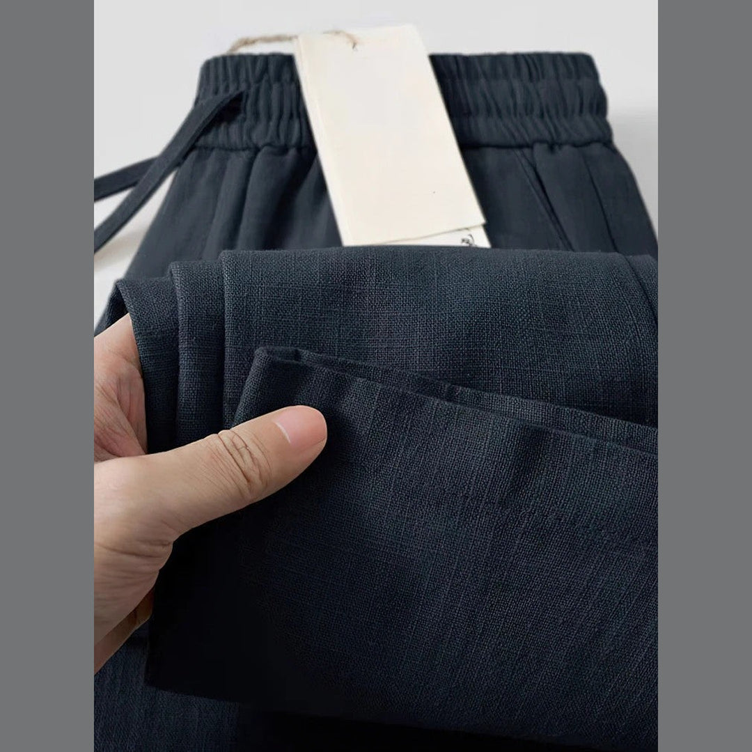 Men's Cotton-Linen Lounge Trousers – Relaxed Drawstring Comfort – view 4
