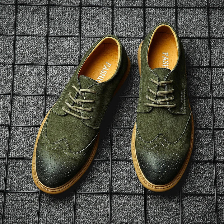 Men's Suede Wingtip Brogues – Smart-Casual Dress Shoes