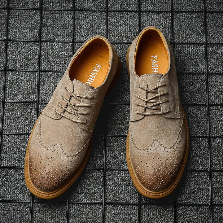Men's Suede Wingtip Brogues – Smart-Casual Dress Shoes