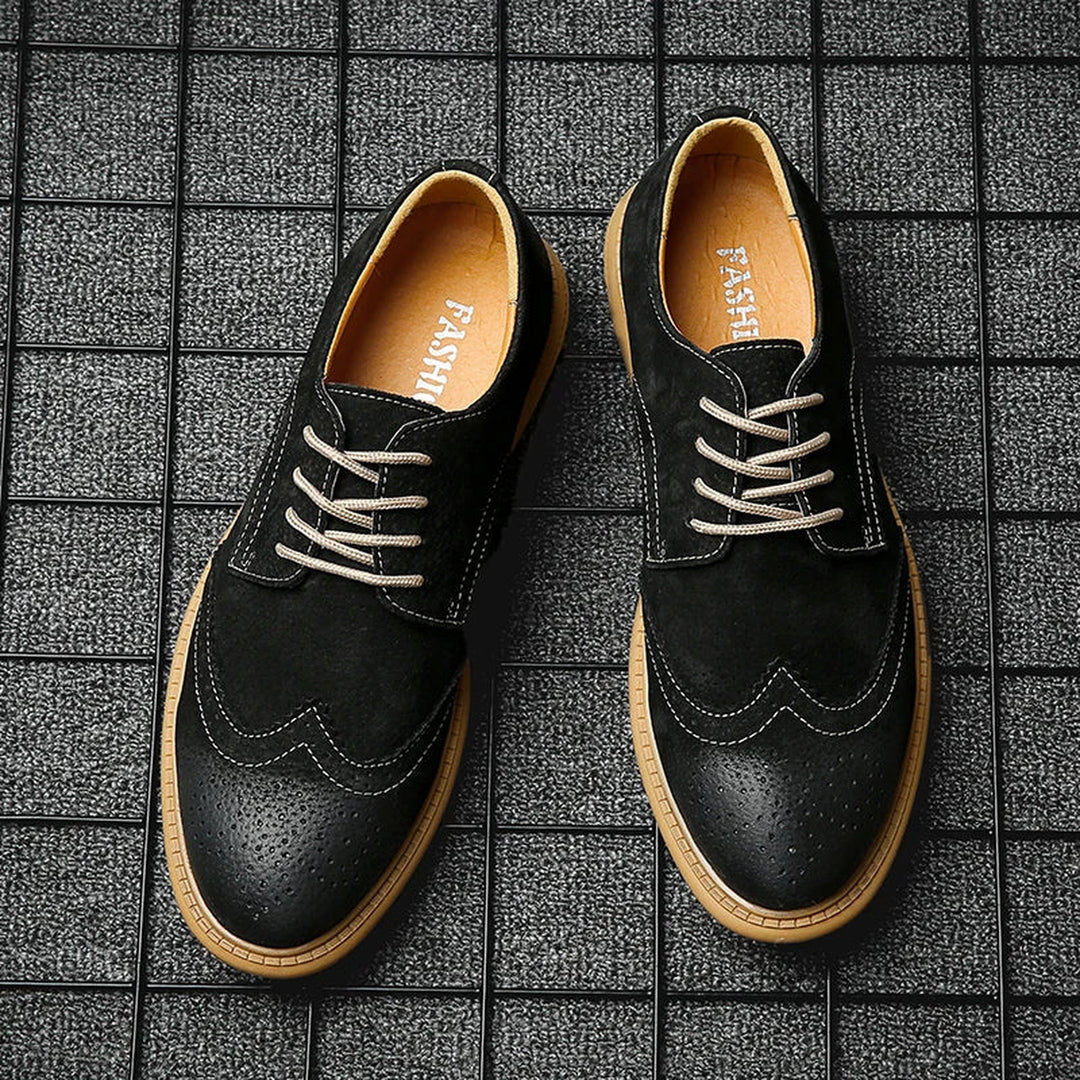 Men's Suede Wingtip Brogues – Smart-Casual Dress Shoes
