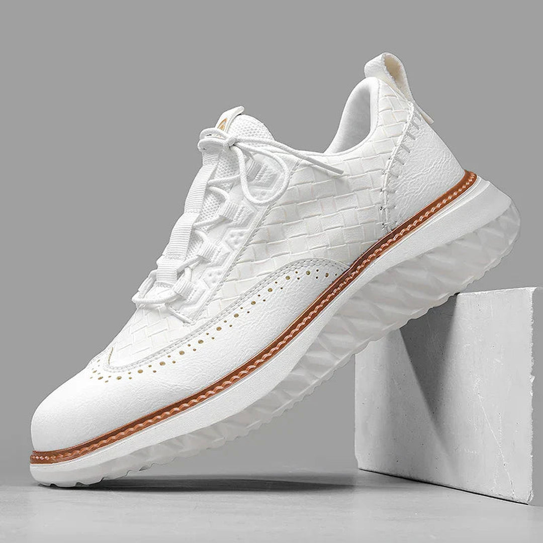 Men's Woven Leather Trainers – Smart-Casual Hybrid Shoes – view 2