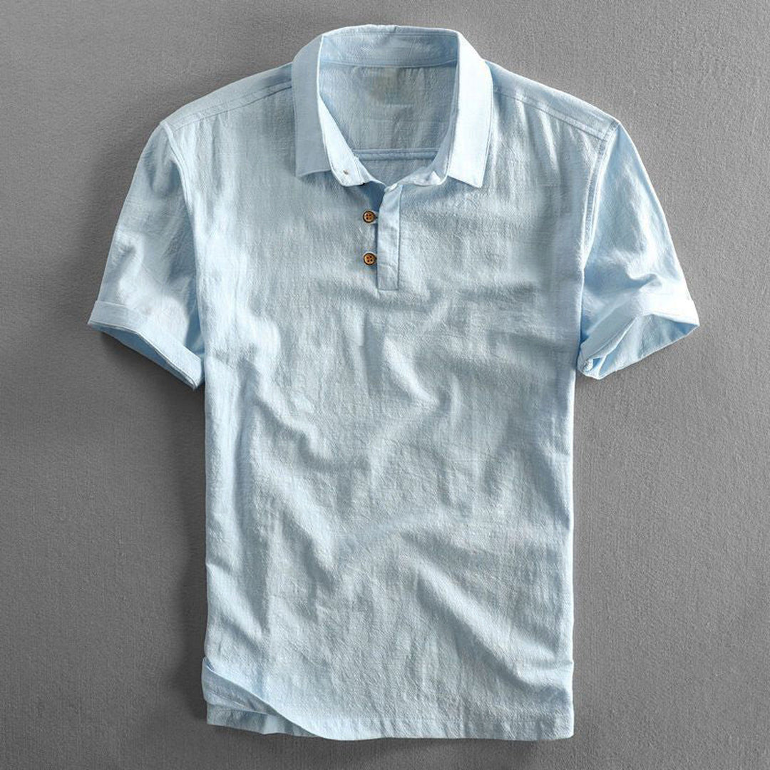 Men's Linen Cotton Polo Shirt – Massimo Cool Summer Comfort – view 4