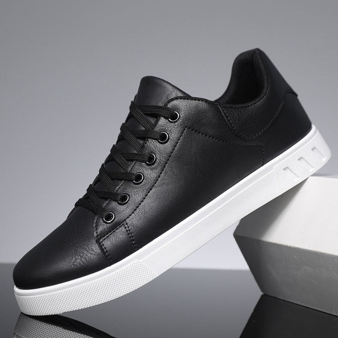 Men's Vegan Leather Trainers – Paolo Cushioned Low-Top – view 3