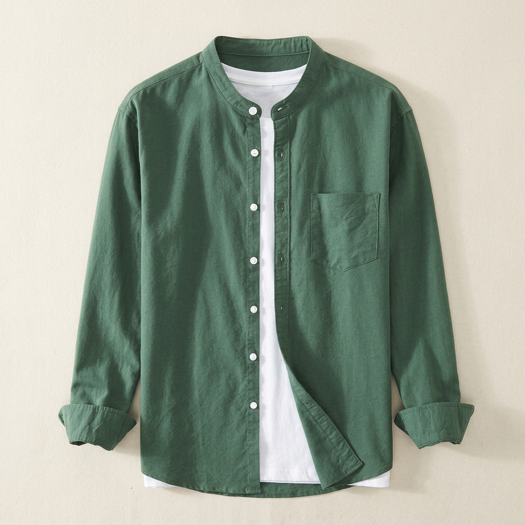 Men's Florence Cotton Shirt – Long Sleeve Button-Up Classic – view 3
