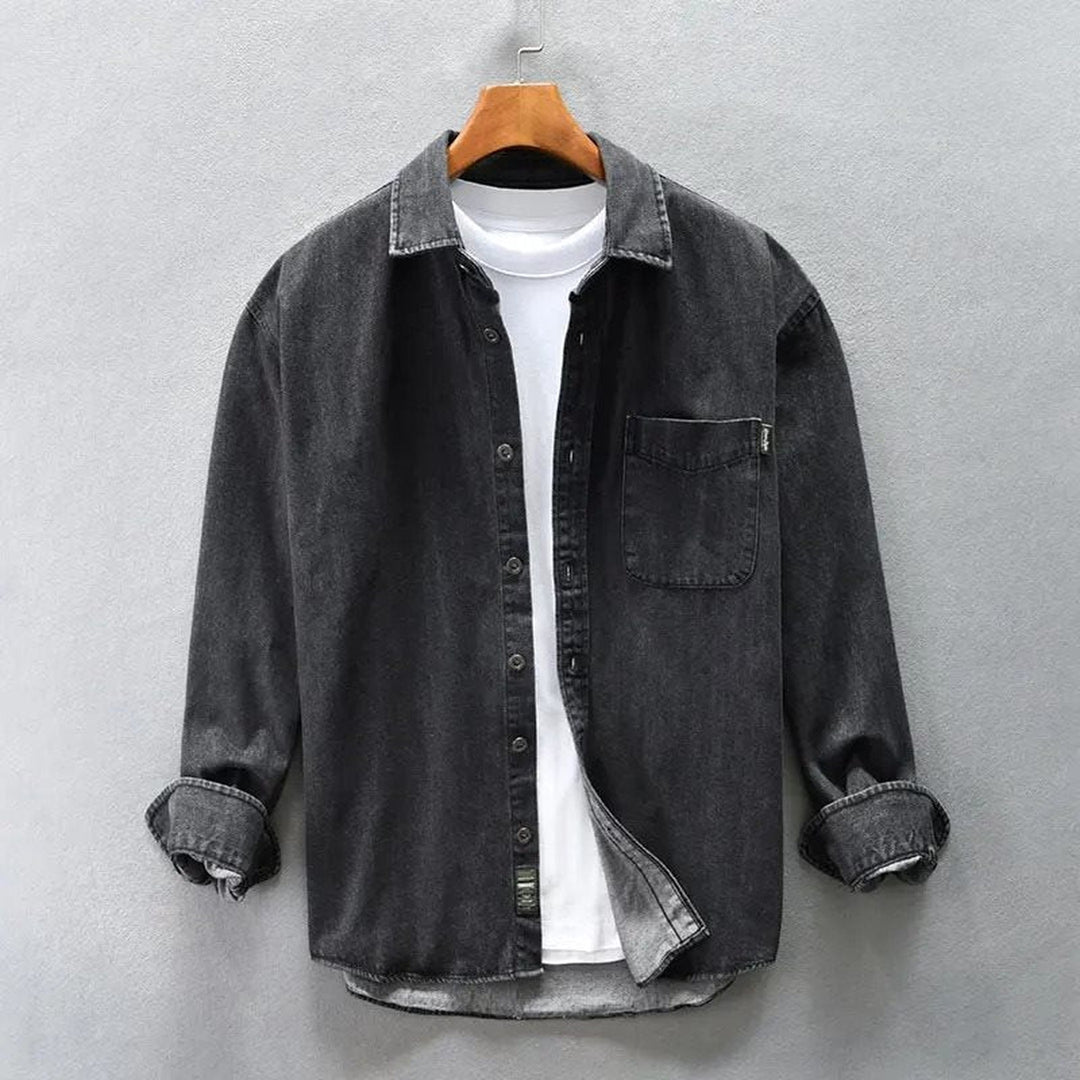 Men's Stone-Washed Denim Shirt – Relaxed Casual Layering – view 3