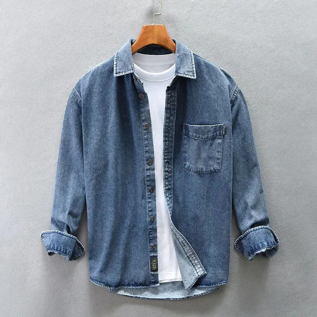 Men's Stone-Washed Denim Shirt – Relaxed Casual Layering – view 4