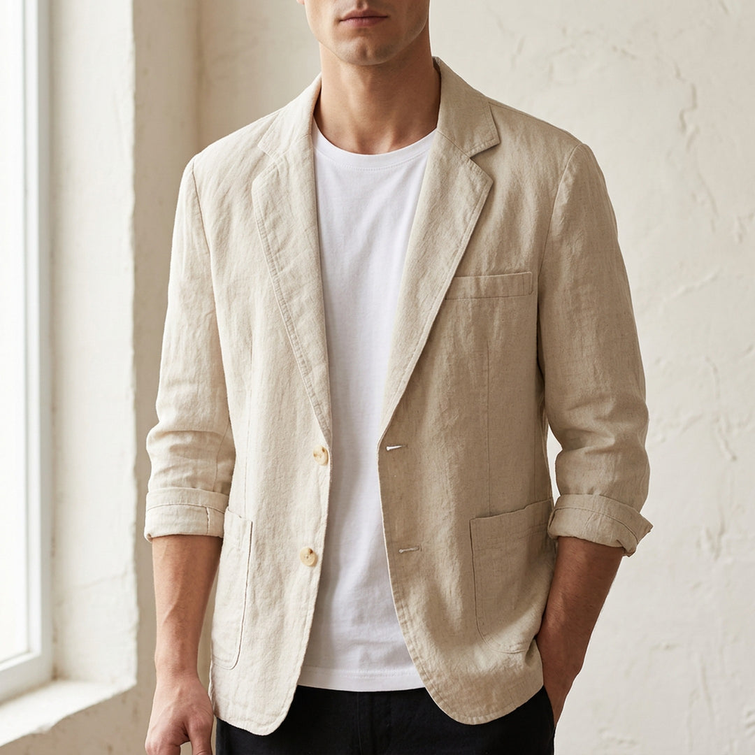 Men's Linen Blazer – Tailored Lightweight Summer Sport Coat – view 2