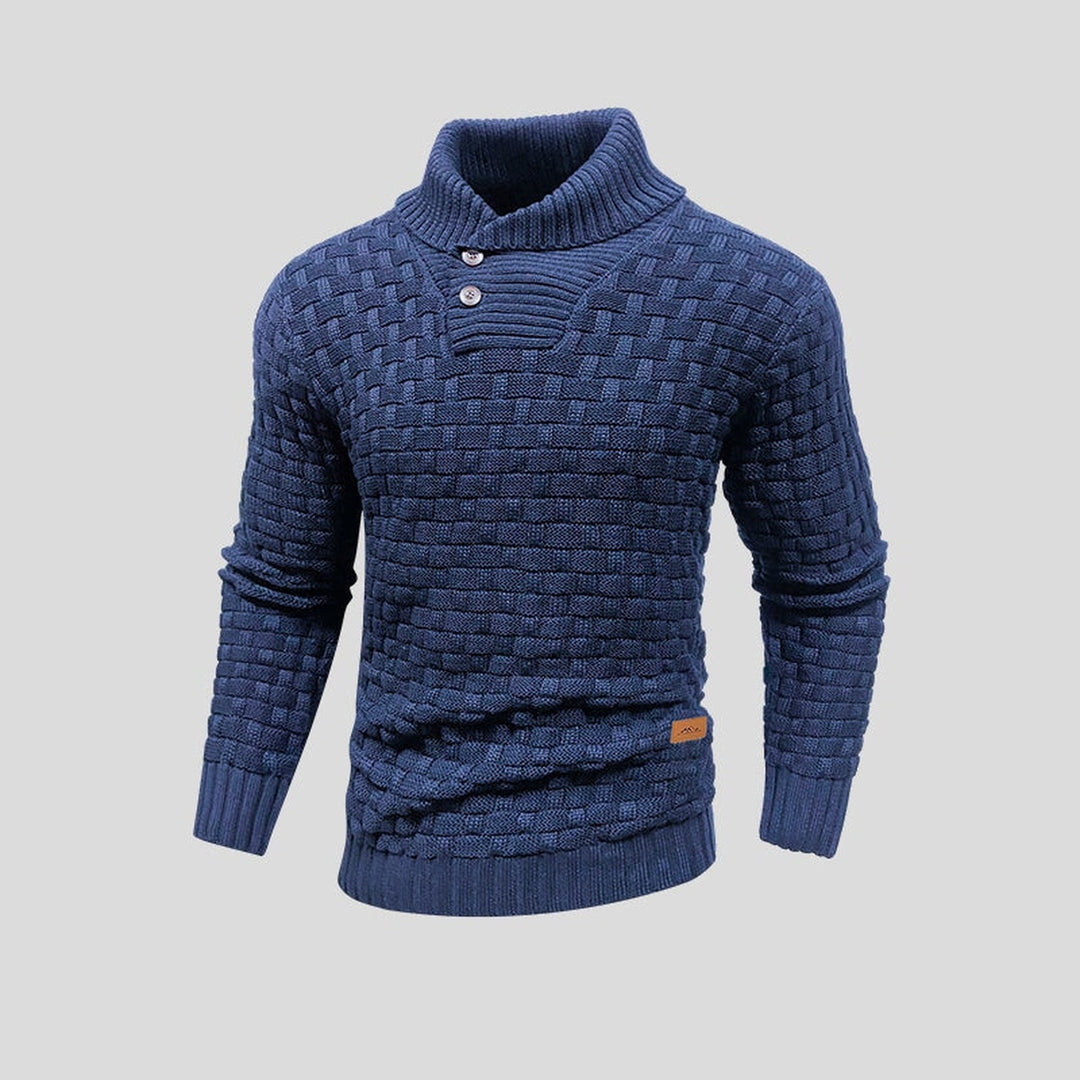 Men's Cotton Bamboo Jumper – Warm Knitted Sweater for Winter – Grey