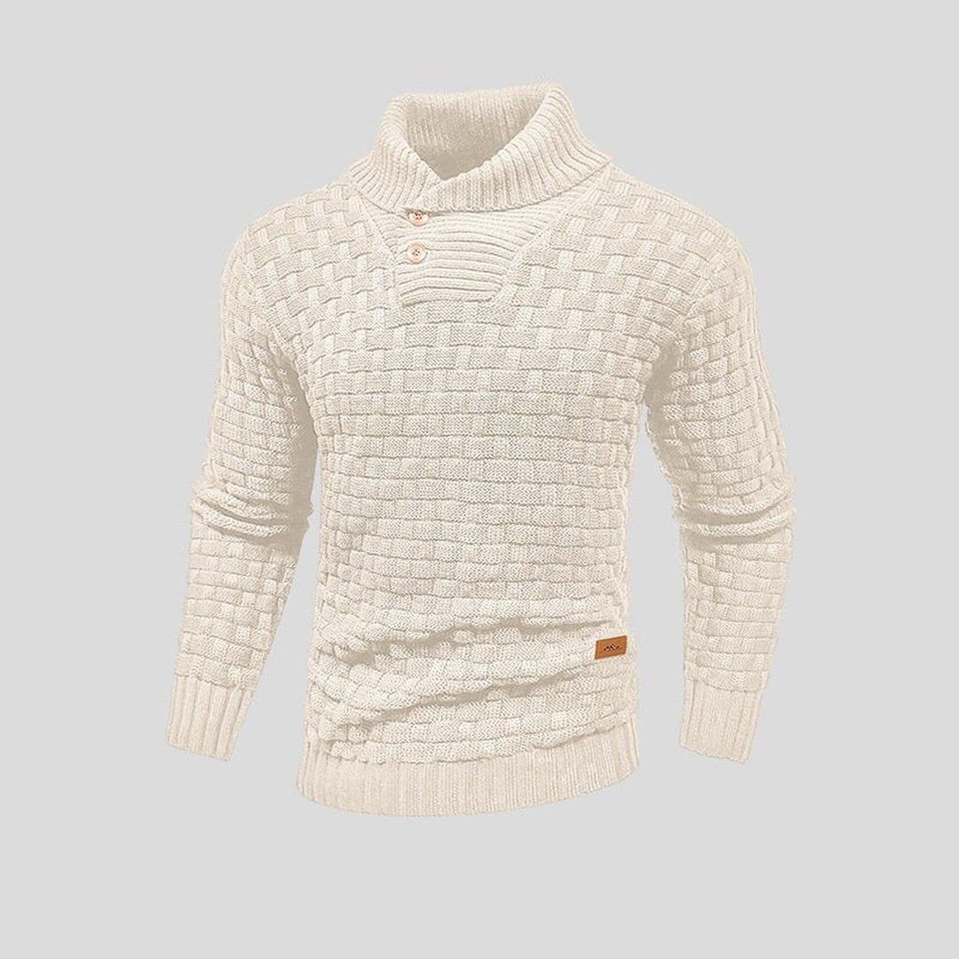 Men's Cotton Bamboo Jumper – Warm Knitted Sweater for Winter – Red