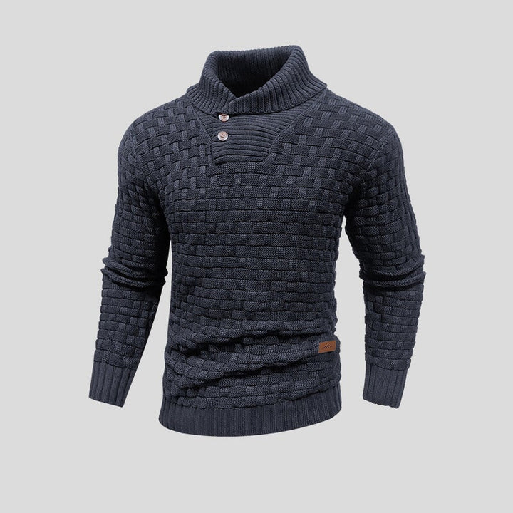 Men's Cotton Bamboo Jumper – Warm Knitted Sweater for Winter – Cream