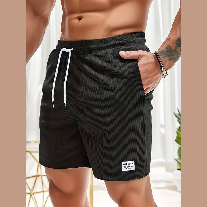 Men's Lightweight Casual Shorts – Breathable Drawstring Comfort – Black