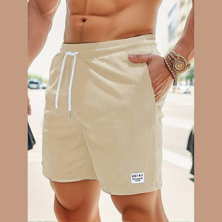 Men's Lightweight Casual Shorts – Breathable Drawstring Comfort – Beige
