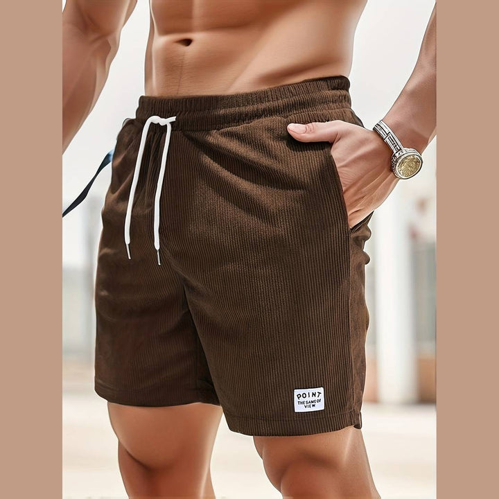 Men's Lightweight Casual Shorts – Breathable Drawstring Comfort – Brown